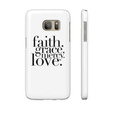 Faith, Grace, Mercy, Love Phone Case in White Phone Case - HIS Apparel™