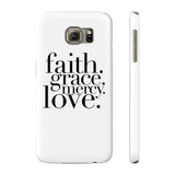 Faith, Grace, Mercy, Love Phone Case in White Phone Case - HIS Apparel™