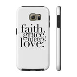 Faith, Grace, Mercy, Love Phone Case in White Phone Case - HIS Apparel™