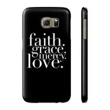 Faith, Grace, Mercy, Love Phone Case in Black Phone Case - HIS Apparel™