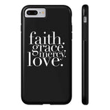 Faith, Grace, Mercy, Love Phone Case in Black Phone Case - HIS Apparel™