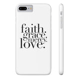 Faith, Grace, Mercy, Love Phone Case in White Phone Case - HIS Apparel™