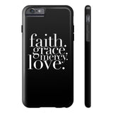 Faith, Grace, Mercy, Love Phone Case in Black Phone Case - HIS Apparel™